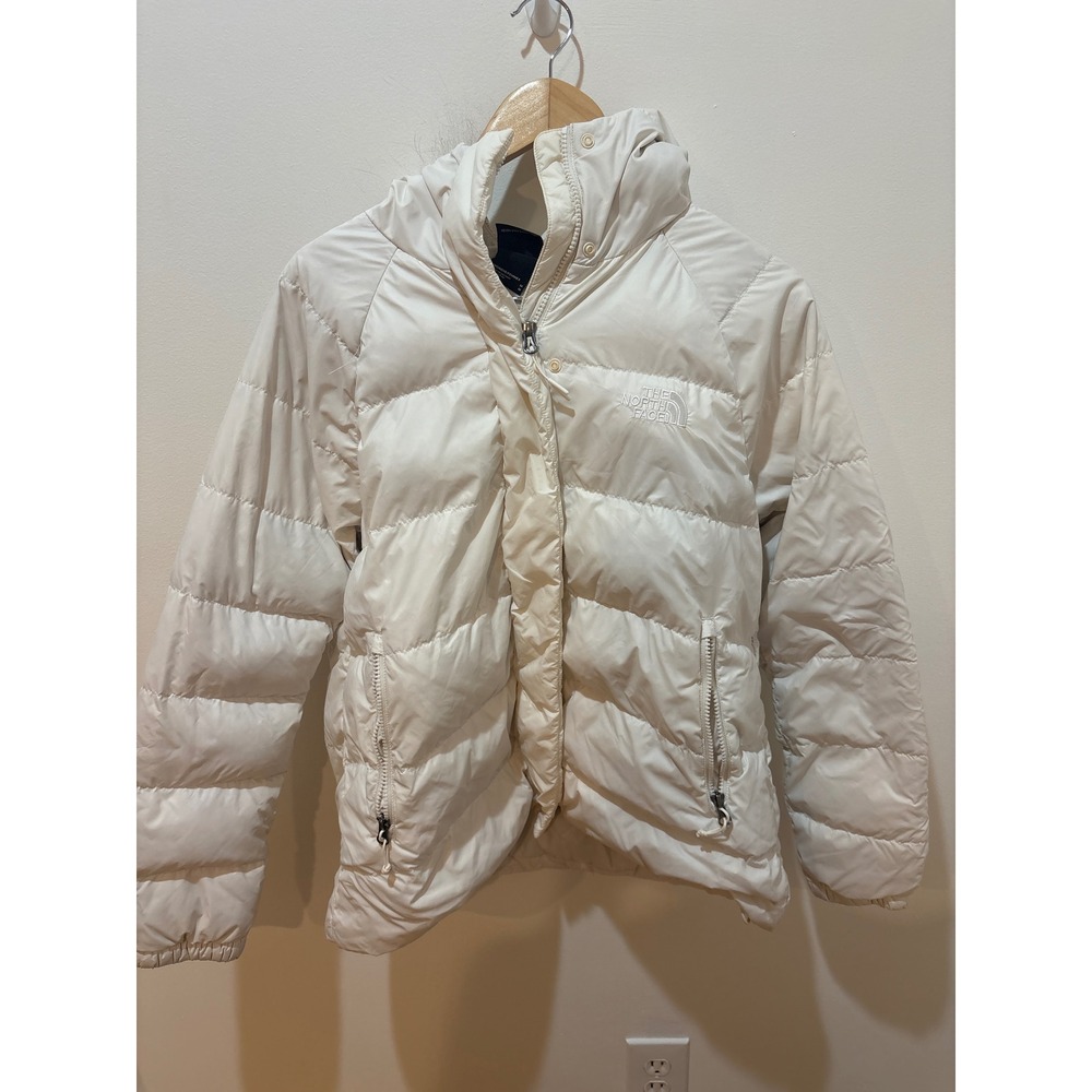 The North Face Womens 600 Fill Down Hooded Puffer Jacket White Size M Medium